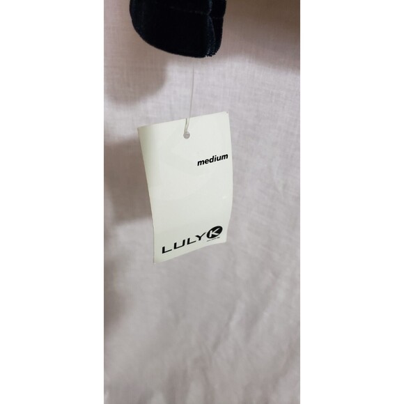 Luly K Jacket Blazer M Double Breast Black‎ Velvet Velour Holiday New Year Party - Picture 5 of 5